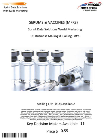 SERUMS & VACCINES (MFRS)