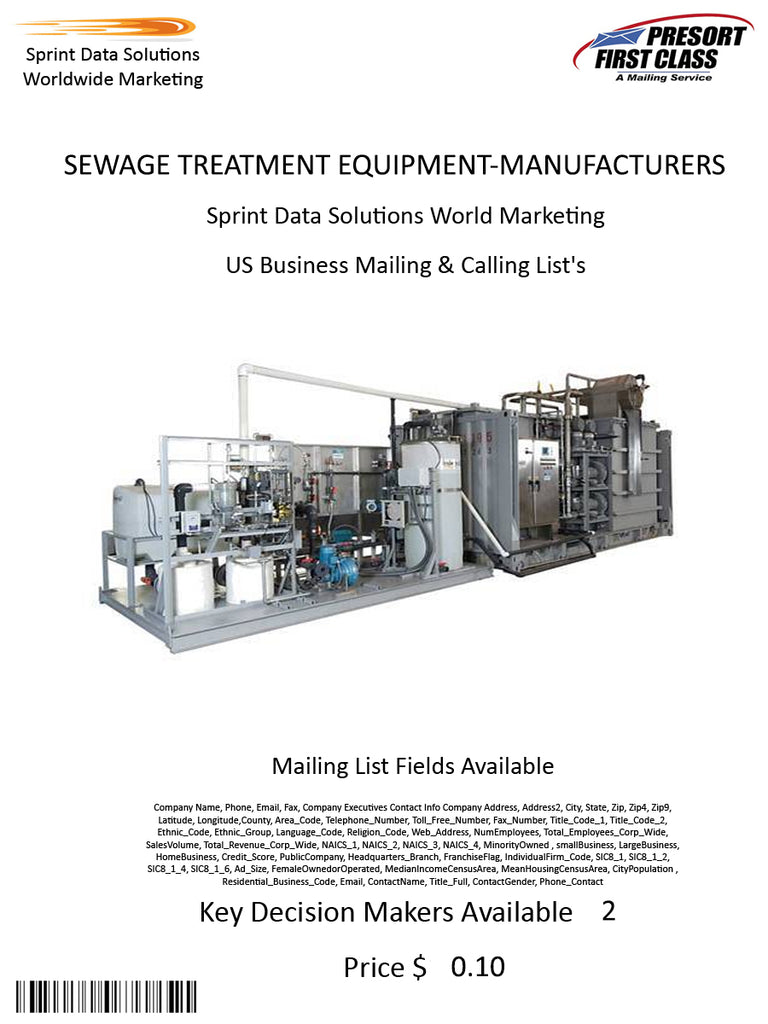 SEWAGE TREATMENT EQUIPMENT-MANUFACTURERS