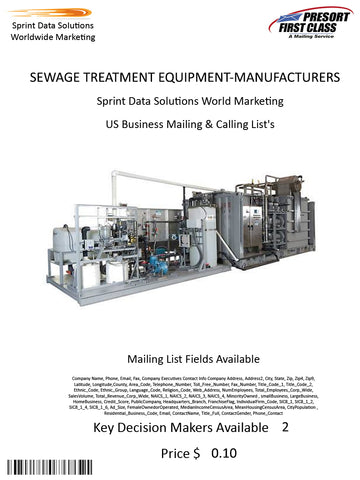 SEWAGE TREATMENT EQUIPMENT-MANUFACTURERS