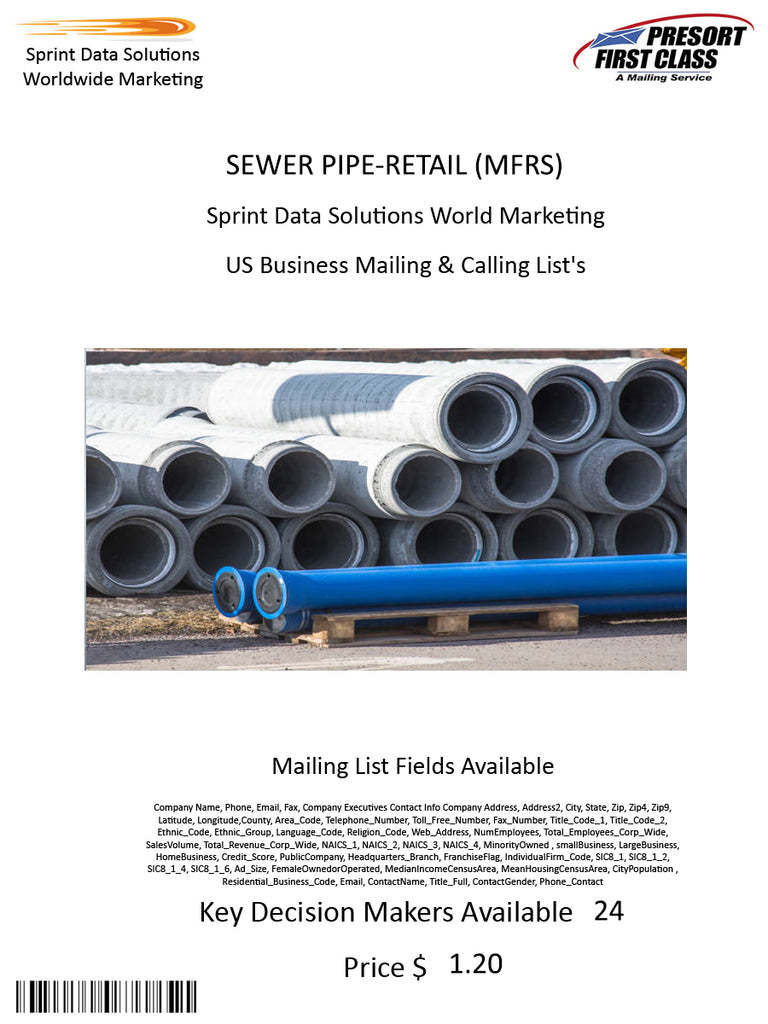 SEWER PIPE-RETAIL (MFRS)