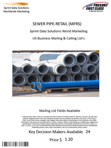 SEWER PIPE-RETAIL (MFRS)