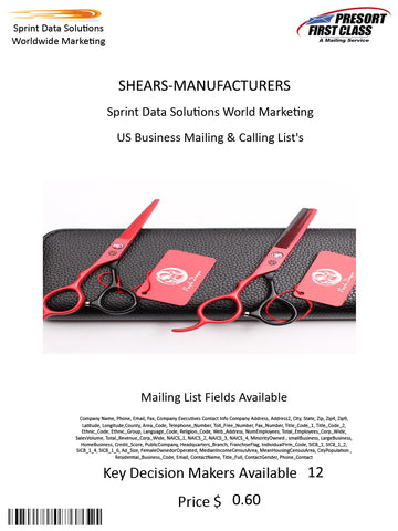 SHEARS-MANUFACTURERS