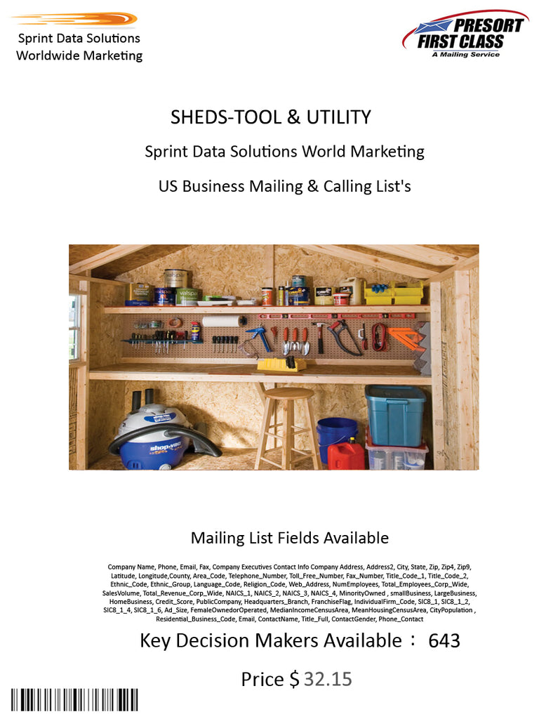 SHEDS-TOOL & UTILITY