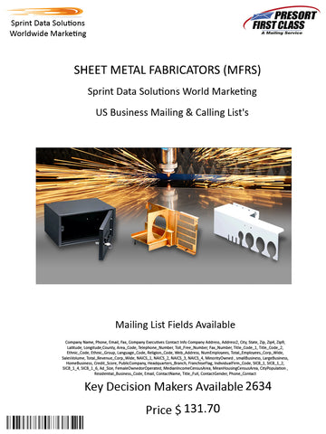 SHEET METAL FABRICATORS (MFRS)