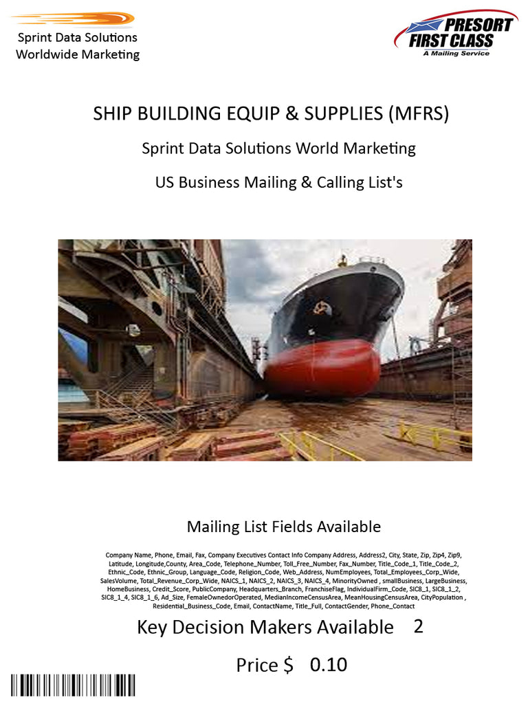 SHIP BUILDING EQUIP & SUPPLIES (MFRS)