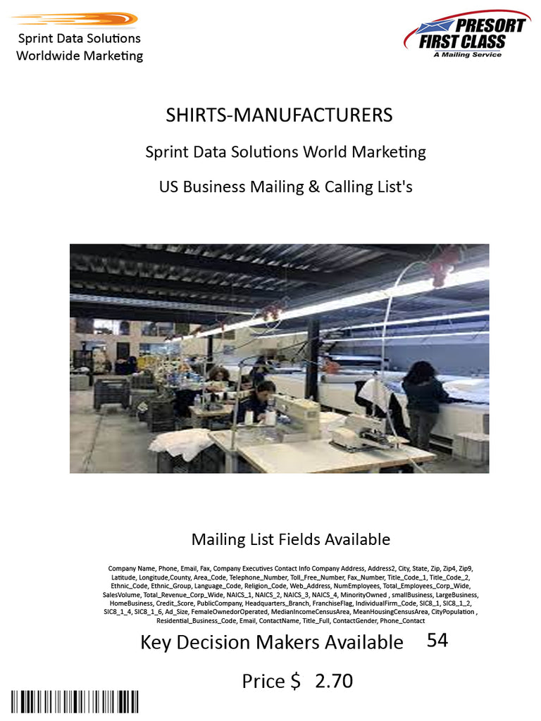 SHIRTS-MANUFACTURERS