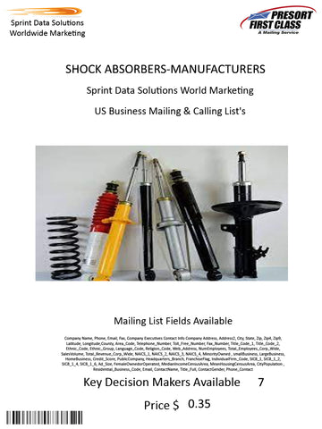 SHOCK ABSORBERS-MANUFACTURERS