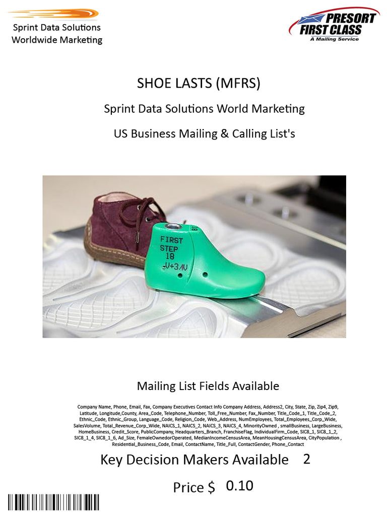 SHOE LASTS (MFRS)