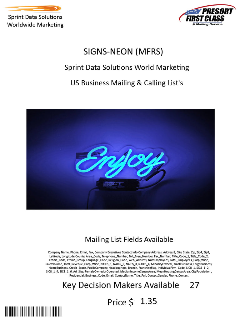 SIGNS-NEON (MFRS)