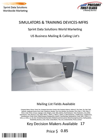 SIMULATORS & TRAINING DEVICES-MFRS