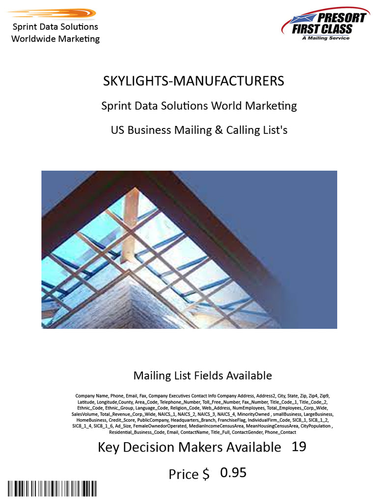 SKYLIGHTS-MANUFACTURERS