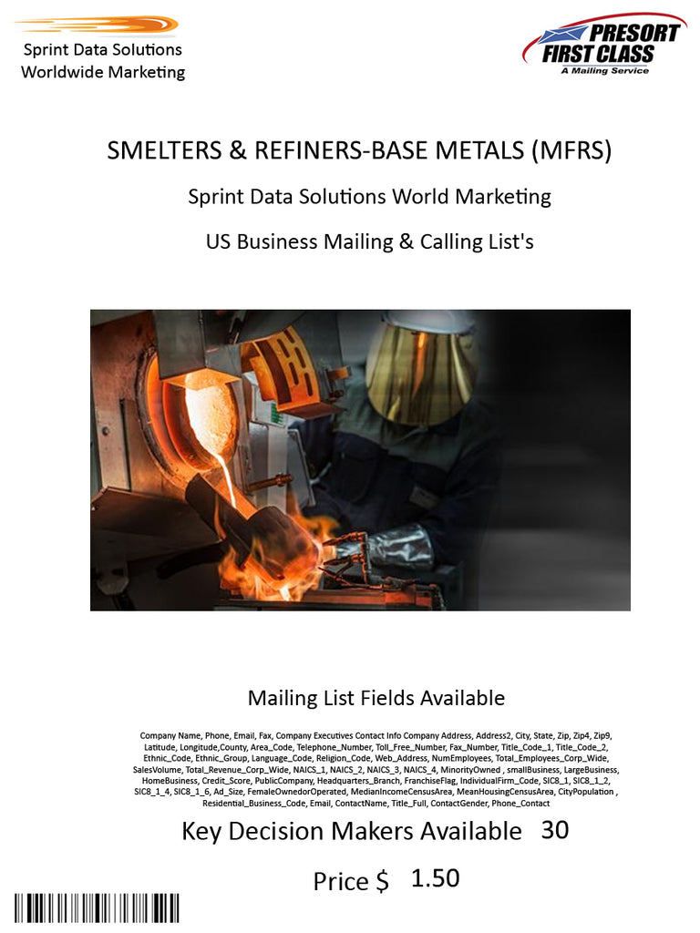 SMELTERS & REFINERS-BASE METALS (MFRS)