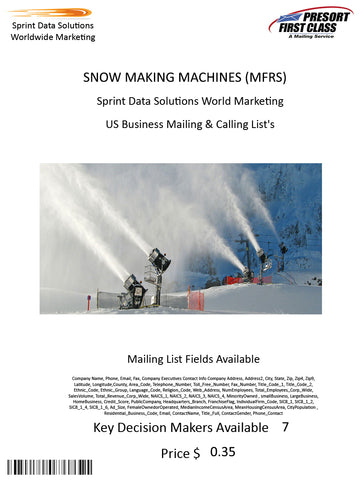 SNOW MAKING MACHINES (MFRS)