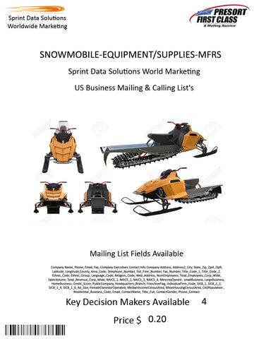 SNOWMOBILE-EQUIPMENT/SUPPLIES-MFRS