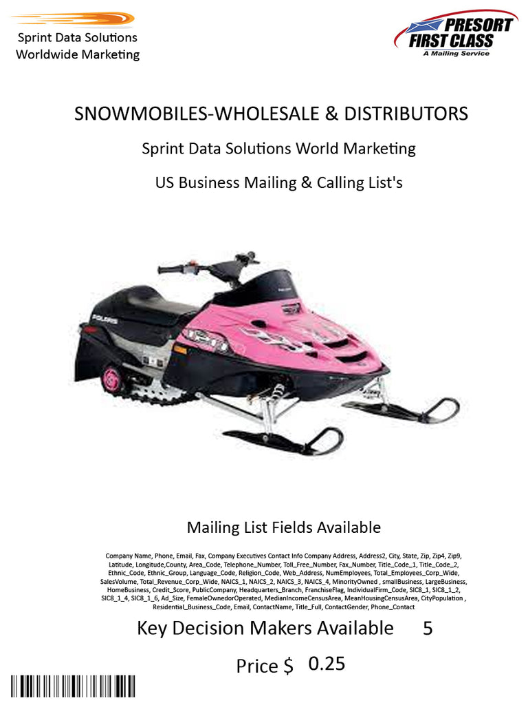 SNOWMOBILES-WHOLESALE & DISTRIBUTORS