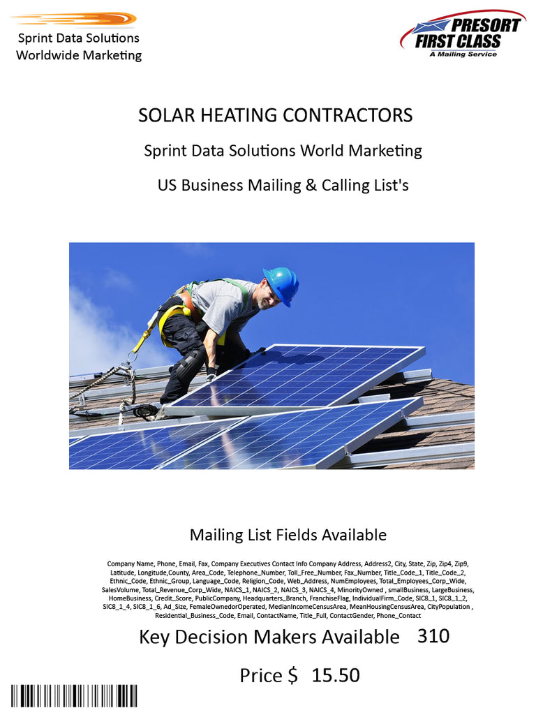 SOLAR HEATING CONTRACTORS