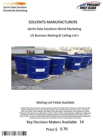 SOLVENTS-MANUFACTURERS