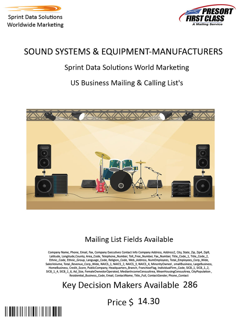 SOUND SYSTEMS & EQUIPMENT-MANUFACTURERS