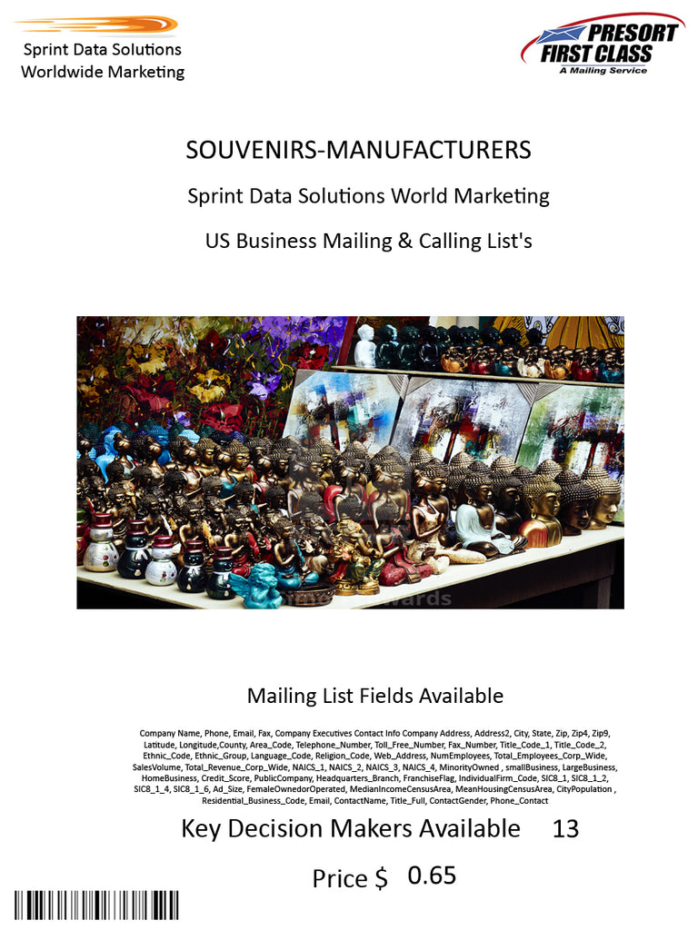 SOUVENIRS-MANUFACTURERS