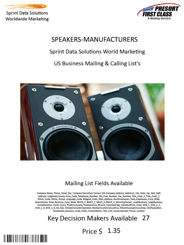 SPEAKERS-MANUFACTURERS