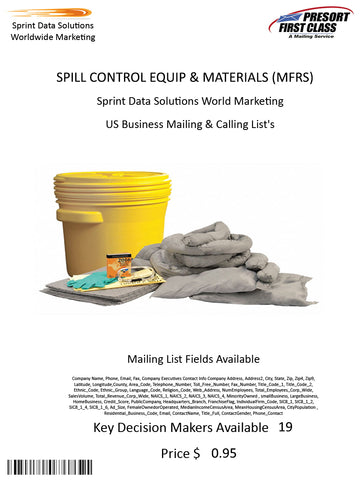 SPILL CONTROL EQUIP & MATERIALS (MFRS)