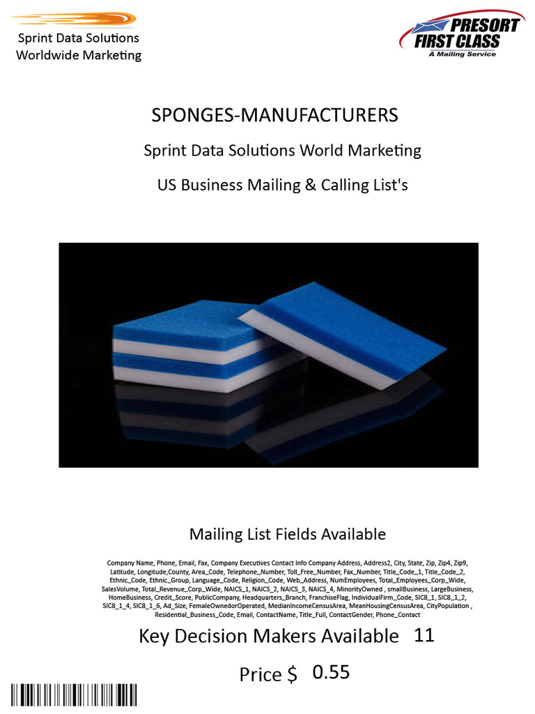 SPONGES-MANUFACTURERS