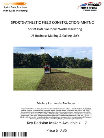 SPORTS-ATHLETIC FIELD CONSTRUCTION-MNTNC