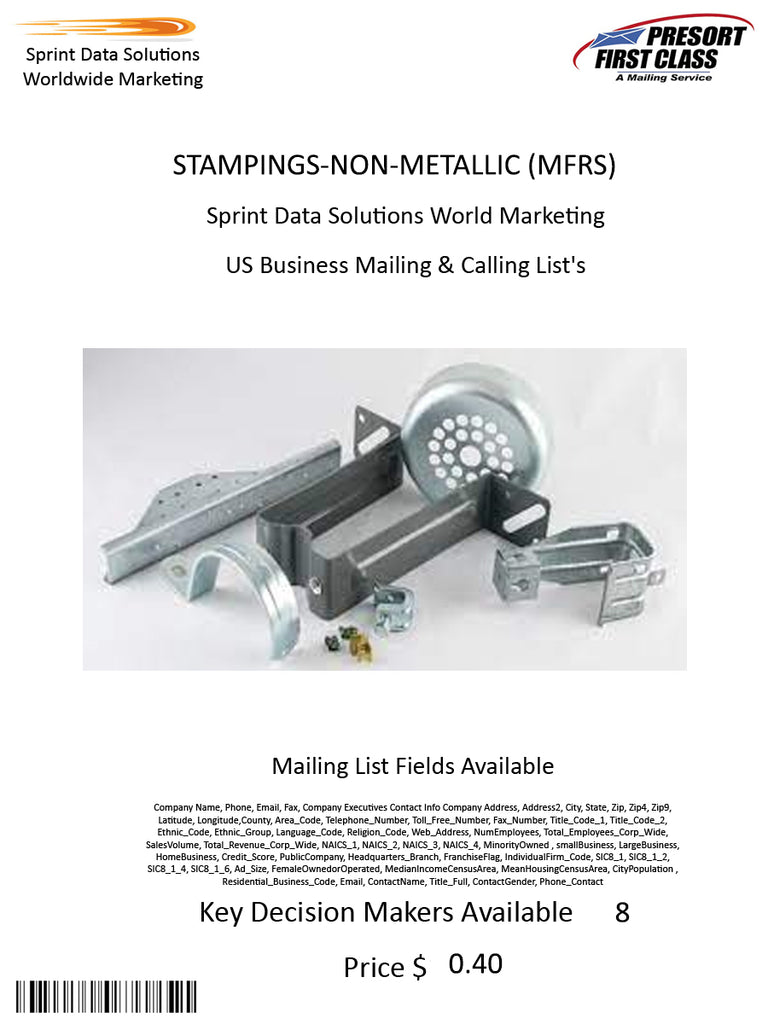 STAMPINGS-NON-METALLIC (MFRS)