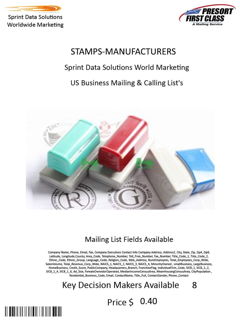 STAMPS-MANUFACTURERS