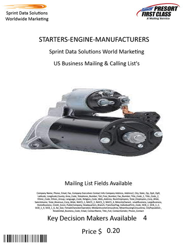 STARTERS-ENGINE-MANUFACTURERS