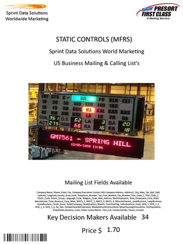 STATIC CONTROLS (MFRS)