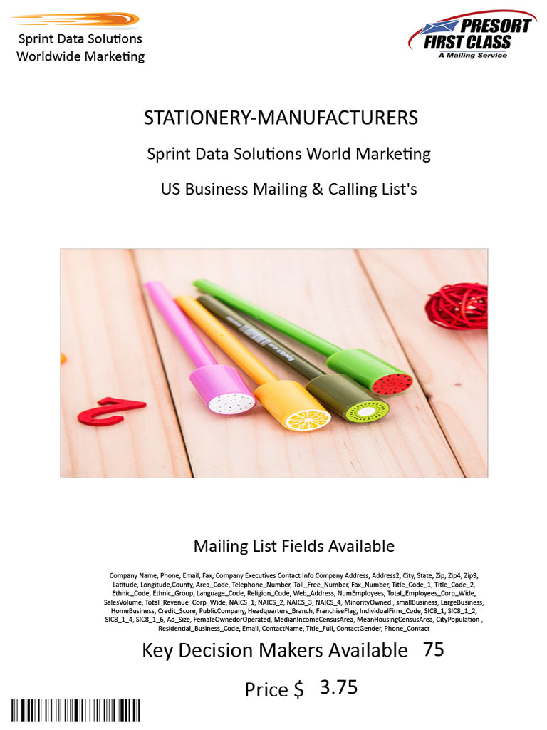 STATIONERY-MANUFACTURERS