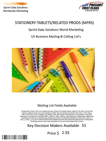 STATIONERY-TABLETS/RELATED PRODS (MFRS)