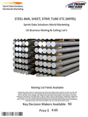 STEEL-BAR, SHEET, STRIP, TUBE ETC (MFRS)