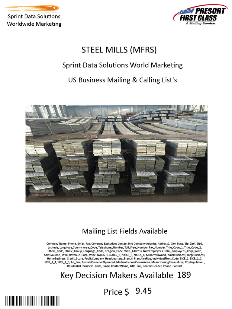 STEEL MILLS (MFRS)