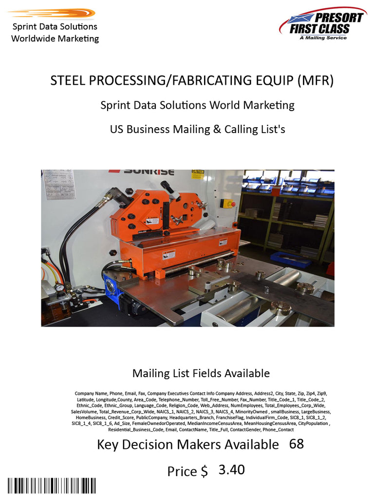 STEEL PROCESSING/FABRICATING EQUIP (MFR)