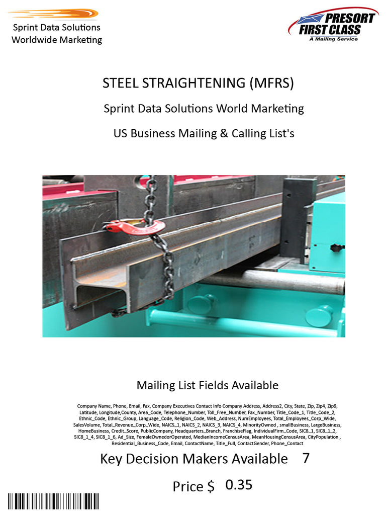 STEEL STRAIGHTENING (MFRS)