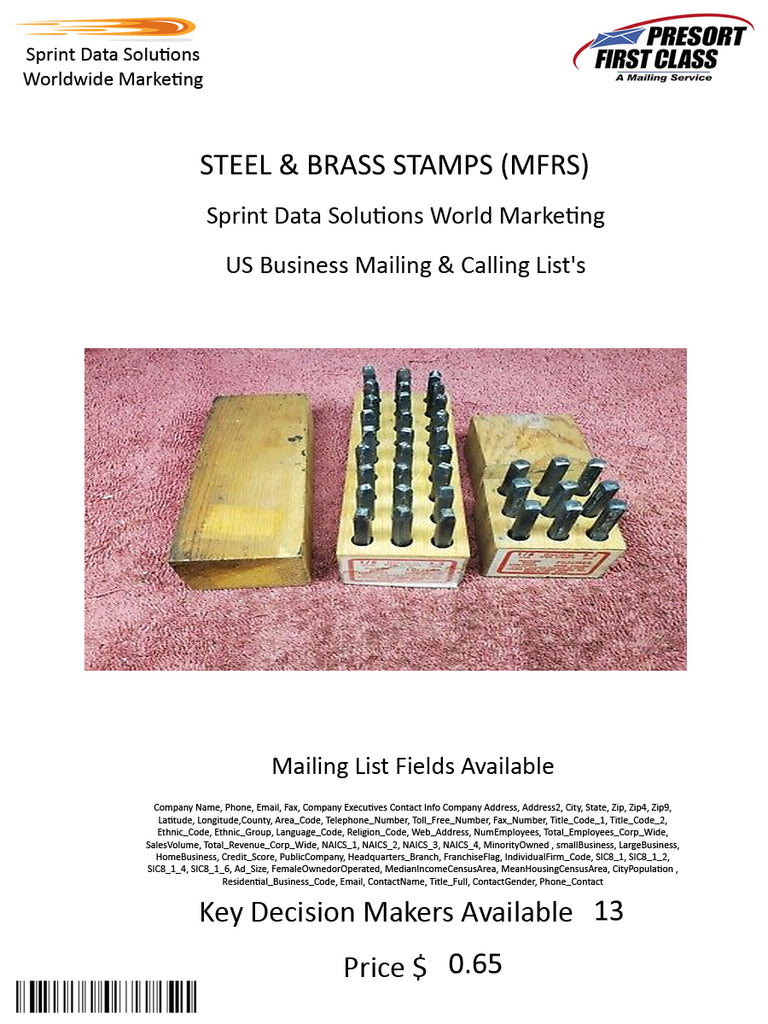 STEEL & BRASS STAMPS (MFRS)