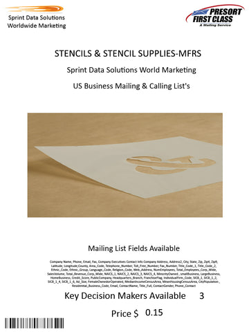 STENCILS & STENCIL SUPPLIES-MFRS