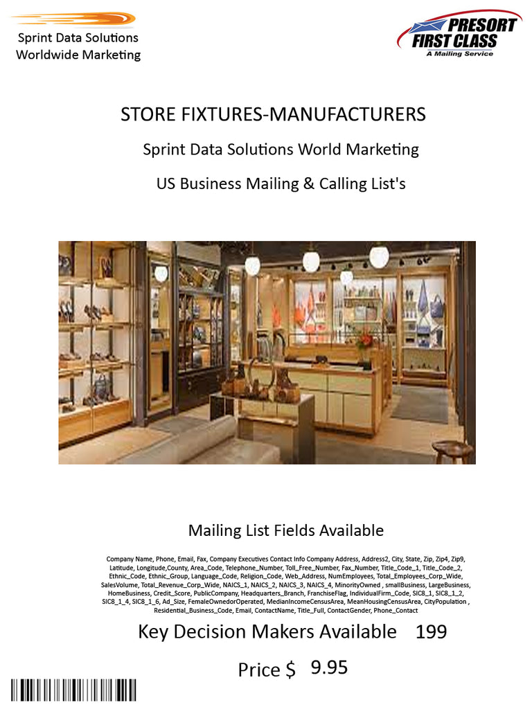 STORE FIXTURES-MANUFACTURERS