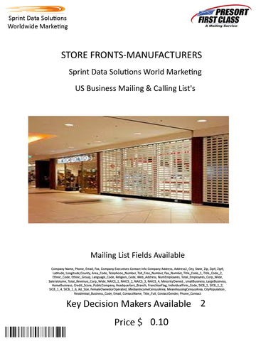 STORE FRONTS-MANUFACTURERS