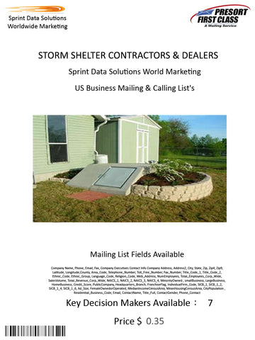 STORM SHELTER CONTRACTORS & DEALERS