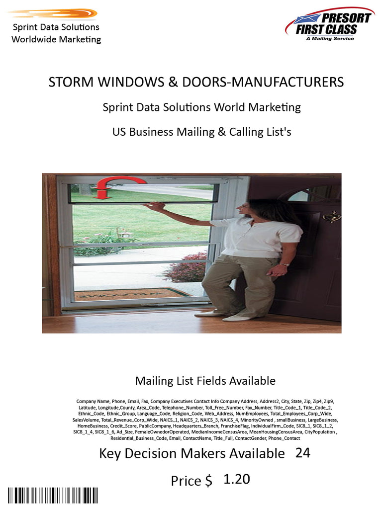 STORM WINDOWS & DOORS-MANUFACTURERS