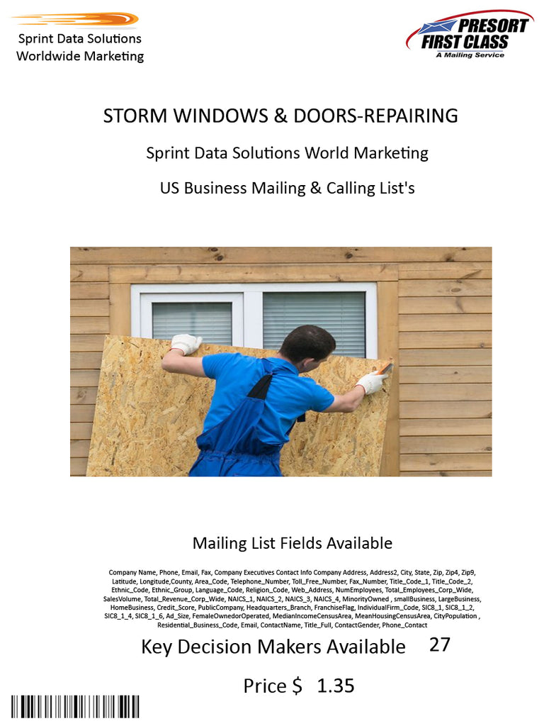 STORM WINDOWS & DOORS-REPAIRING