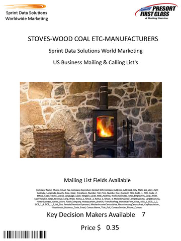 STOVES-WOOD COAL ETC-MANUFACTURERS