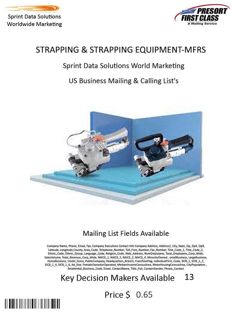 STRAPPING & STRAPPING EQUIPMENT-MFRS