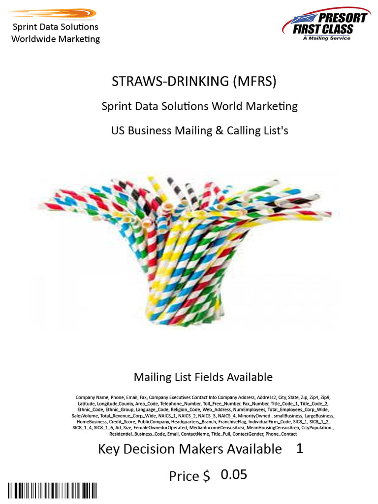 STRAWS-DRINKING (MFRS)