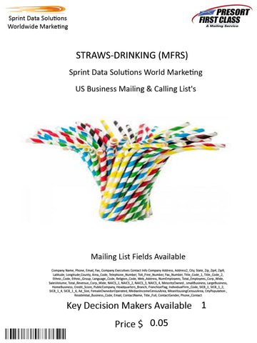 STRAWS-DRINKING (MFRS)