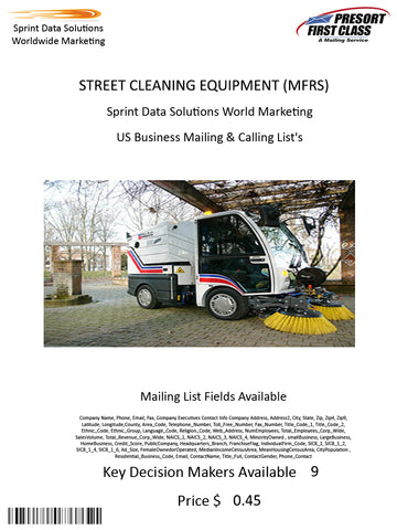 STREET CLEANING EQUIPMENT (MFRS)