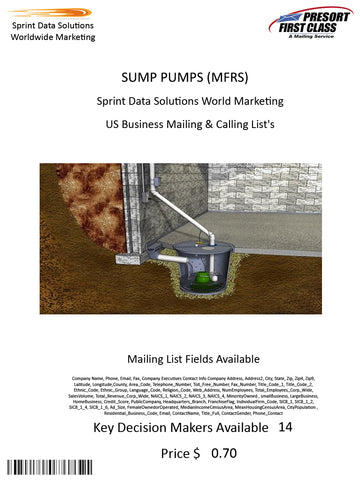 SUMP PUMPS (MFRS)